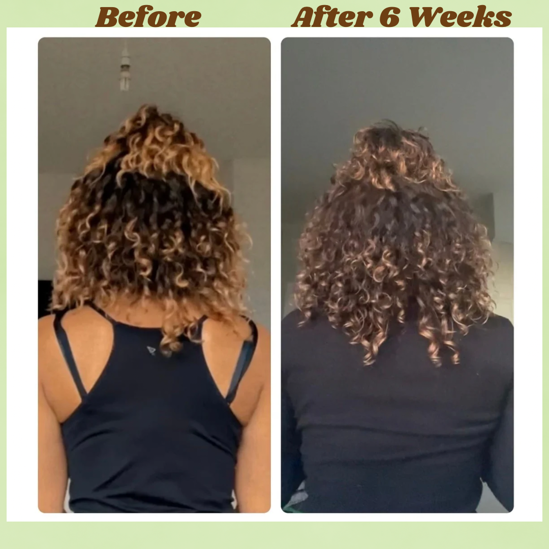 Applying butter to curly hair