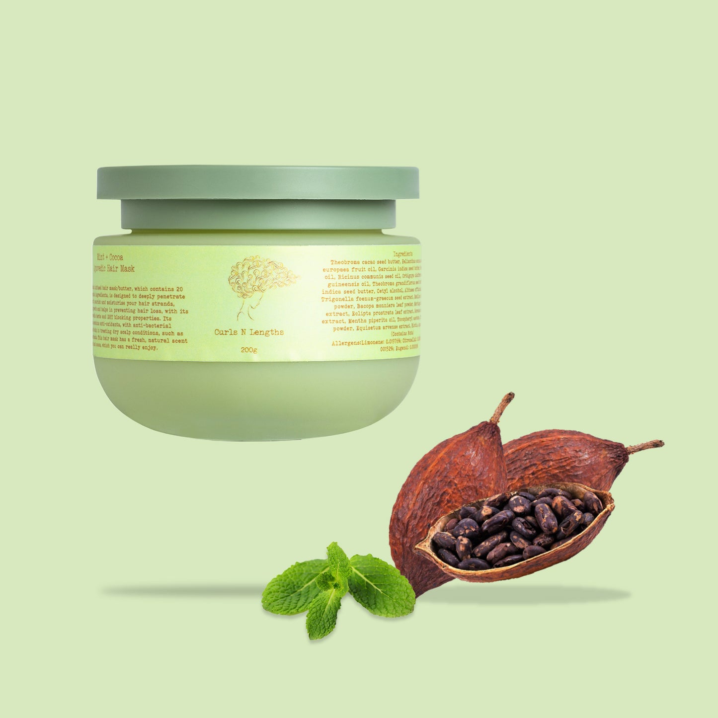 Mint and Cocoa Ayurvedic Hair Mask/Butter