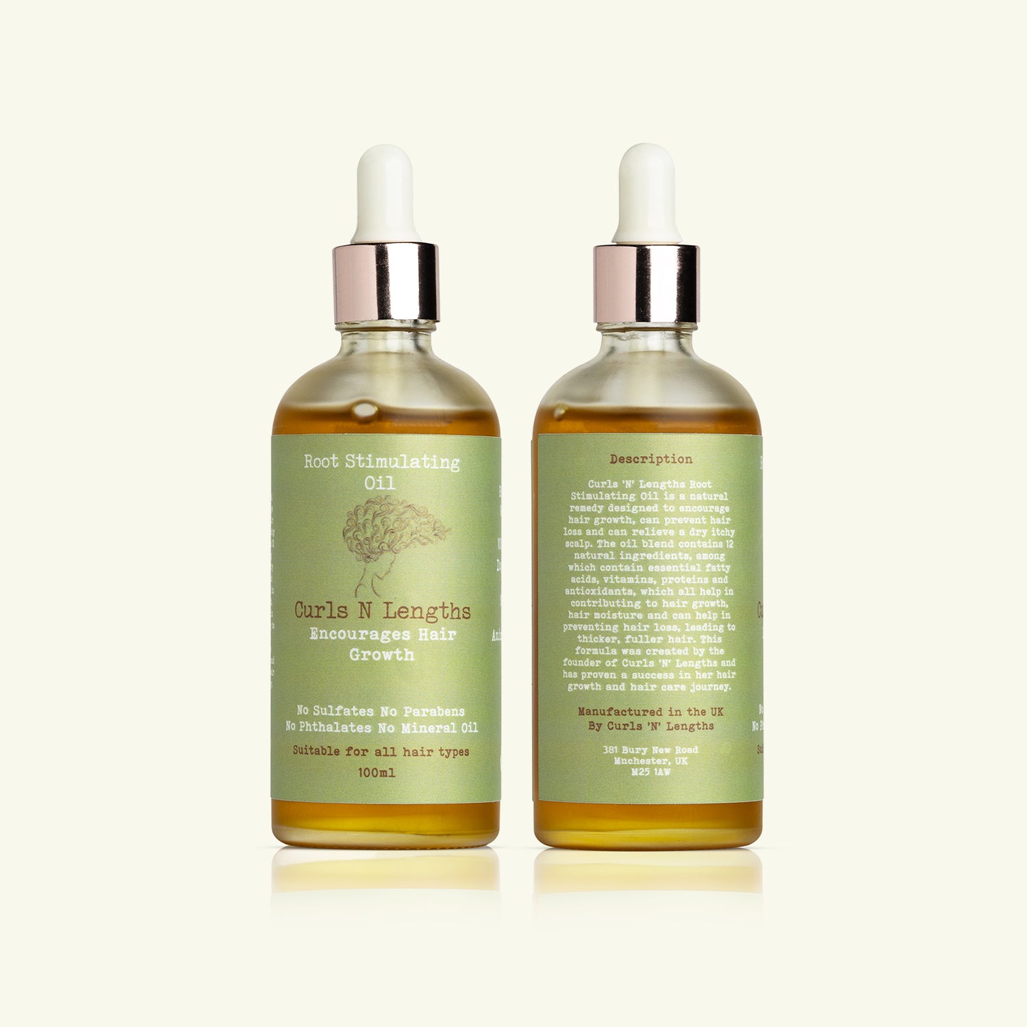 Nourishing scalp oil bottle