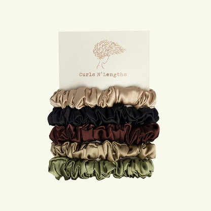 Mini mulberry silk scrunchies